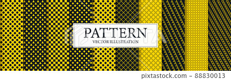 Panoramic patterns 8 pcs set black yellow - Vector Panoramic patterns 8 pcs set black yellow - Vector 88830013