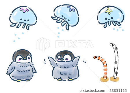 Penguins, jellyfish and spotted garden eels 88831113