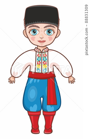 Boy in ukrainian traditional costumes. 88831309