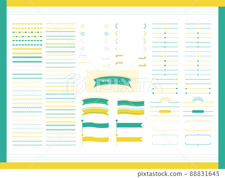 Simple decorative frame / ruled line set (fresh active) 88831645