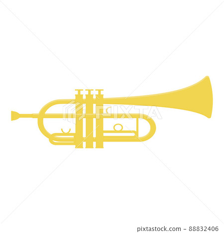 musical wind instruments trumpet, color isolated vector illustration musical wind instruments trumpet, color isolated vector illustration 88832406