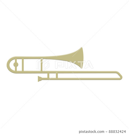 musical wind instruments trombone, color isolated vector illustration 88832424