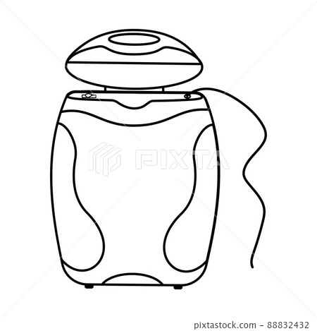 Dental floss, black outline, vector isolated illustration on a white background, doodle 88832432