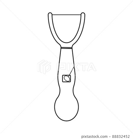 Dental floss, black outline, vector isolated illustration on a white background, doodle 88832452