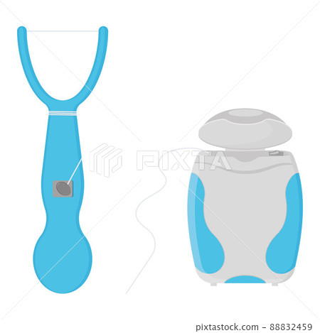 Medical device for flossing teeth, color isolated vector illustration 88832459
