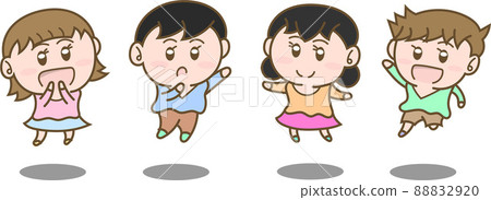 Children jumping high and cheerful 88832920