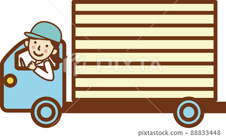 一名駕駛卡車的女工。 88833448