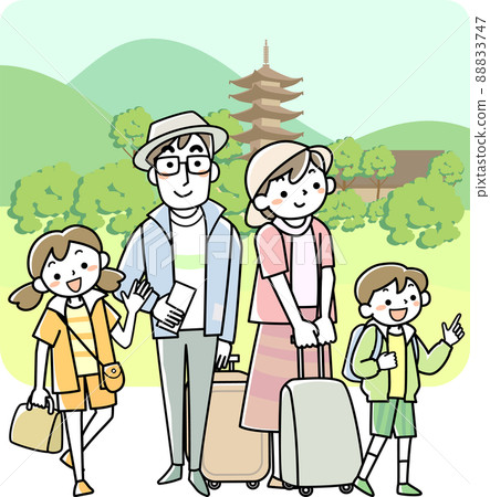 Family traveling to the ancient city 88833747