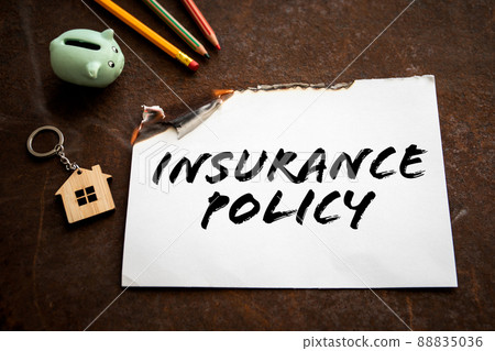 Insurance Policy concept. Burning sheet of paper with text Insurance Policy concept. Burning sheet of paper with text 88835036