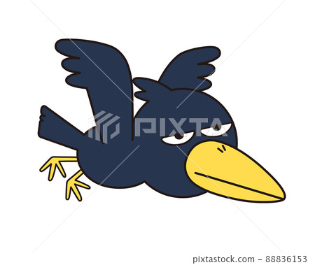 Illustration of a crow that seems to have a bad personality Illustration of a crow that seems to have a bad personality 88836153