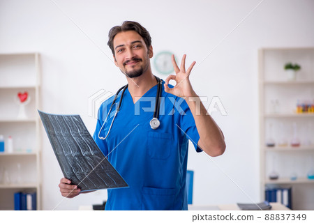 Young male doctor radiologist working in the clinic 88837349