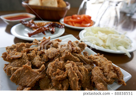 Traditional Turkish Liver kebab, Edirne ciger Traditional Turkish Liver kebab, Edirne ciger 88838551