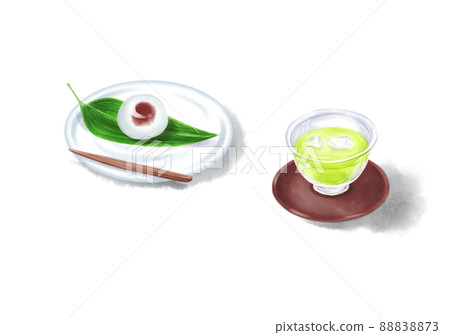 Mizumanju and cold tea without background Mizumanju and cold tea without background 88838873
