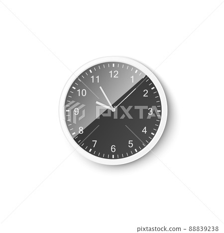 Modern round wall clock with black dial, 3d... - Stock Illustration ...