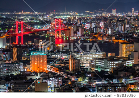 《福岡縣》若戶大橋夜景、高遠山公園景 《福岡縣》若戶大橋夜景、高遠山公園景 88839386