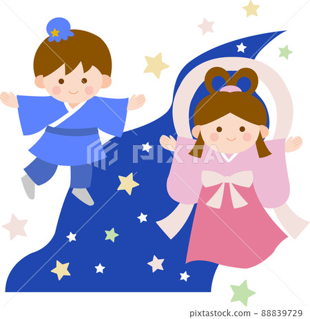 Illustration of Orihime and Hikoboshi Illustration of Orihime and Hikoboshi 88839729