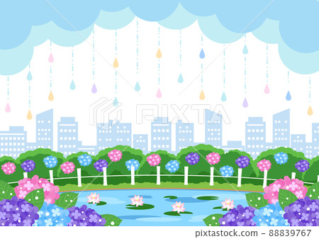 城市池塘雨季背景 城市池塘雨季背景 88839767