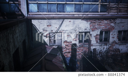 frightening abandoned factory at night frightening abandoned factory at night 88841374