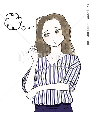 Illustration of a woman with a sore hair 88841465