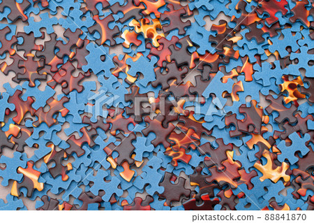 Mixed Jigsaw Puzzle Peaces Background 88841870
