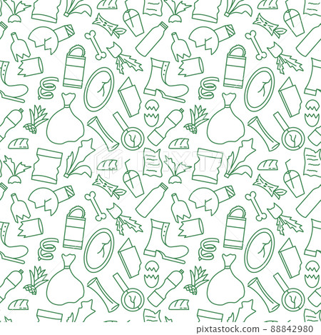 Diverse household trash seamless pattern 88842980