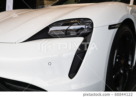 White Porsche Taycan 4s front left view 88844122