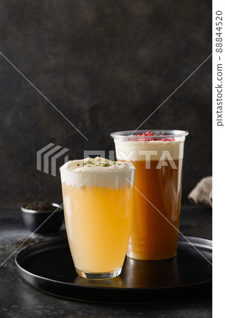 Cheese tea made with whipped cream cheese foam. 88844520