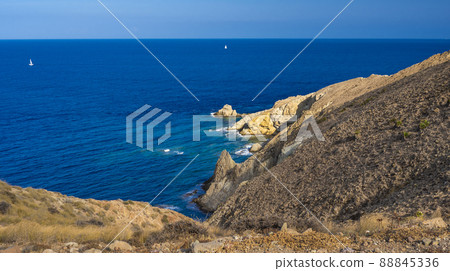 Rocky Coastline and Cliffs, Los Escullos, Cabo de Gata-Nijar Natural Park, Spain Rocky Coastline and Cliffs, Los Escullos, Cabo de Gata-Nijar Natural Park, Spain 88845336