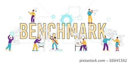 vector illustration isoBenchmark banner of business development technology, flat vector illustration. lated on white background. vector illustration isoBenchmark banner of business development technology, flat vector illustration. lated on white background. 88845382