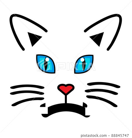 Illustration cat face surprise 3 Illustration cat face surprise 3 88845747