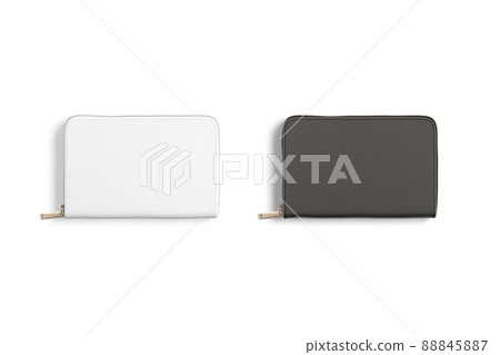 Blank black and white small money wallet mockup, top view Blank black and white small money wallet mockup, top view 88845887