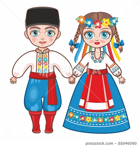 Kids in ukrainian traditional costumes 88846090