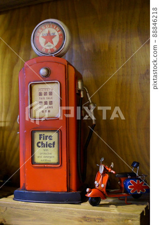 Retro refueling machine and motorcycle objects 88846218