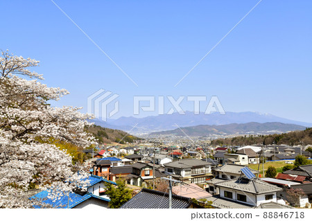 View of Mt. Asama from Bessho Onsen (Ueda City, Nagano Prefecture) [2022.4] 88846718