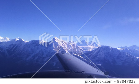 Himalayan mountains and Everest seen from a scenic flight [Nepal] 88847822