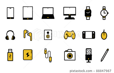 簡單可愛的小工具圖標集(黃色) 簡單可愛的小工具圖標集(黃色) 88847987