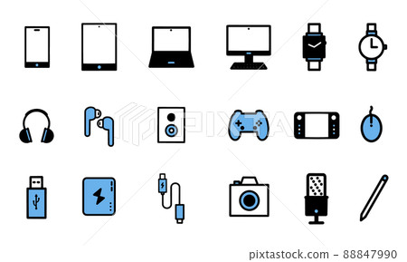 簡單可愛的小工具圖標集(藍色) 簡單可愛的小工具圖標集(藍色) 88847990