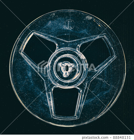 Old motion picture film reel for 8mm film movie, vintage background 88848131