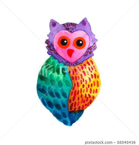 owl bird animal nature art watercolor painting color illustration design drawing cute wildlife pattern decoration white isolated background owl bird animal nature art watercolor painting color illustration design drawing cute wildlife pattern decoration white isolated background 88848436
