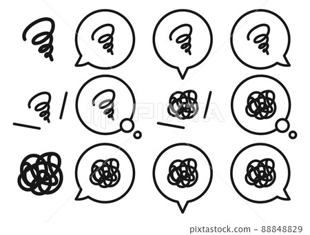 Illustration of moyamoya, round and round marks 88848829