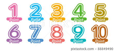 1-10 POINT Pop and colorful number icon set - Stock Illustration ...