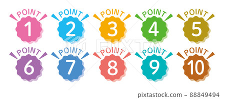 1-10 POINT Pop and colorful number icon set 88849494