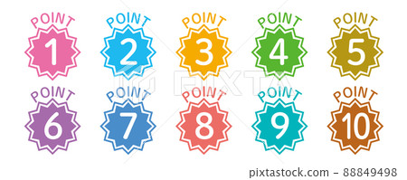 1-10 POINT Pop and colorful number icon set - Stock Illustration ...