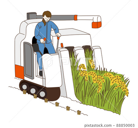 Agricultural girl Agricultural farmer Rice farmer Female illustration Harvest Agricultural girl Agricultural farmer Rice farmer Female illustration Harvest 88850003