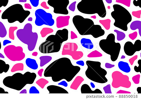 Bright Abstract random shapes seamless pattern. Cow skin zebra giraffe. Rock camouflage. Stained glass. Vector Bright Abstract random shapes seamless pattern. Cow skin zebra giraffe. Rock camouflage. Stained glass. Vector 88850018