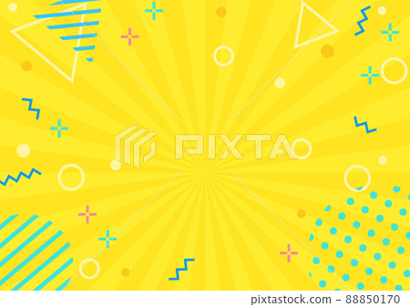 流行活潑的幾何背景素材（黃色） 88850170