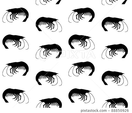 Vector seamless pattern of shrimp silhouette Vector seamless pattern of shrimp silhouette 88850926