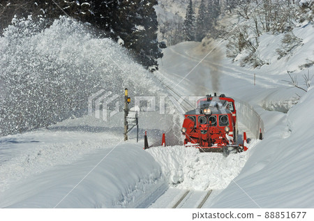 只見線入廣瀨-只見JE東日本DD14-333（長岡）+DE10-1680（長岡）特雪 88851677