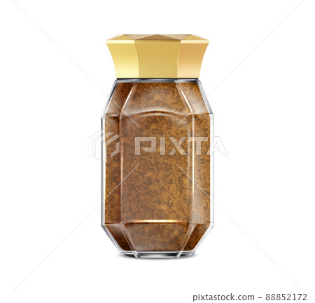 Realistic Detailed 3d Empty Template Mockup Full Instant Coffee Glass Jar on a White. Vector illustration of Container 88852172