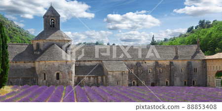 Abbey Senanque and Lavender field, France Abbey Senanque and Lavender field, France 88853408